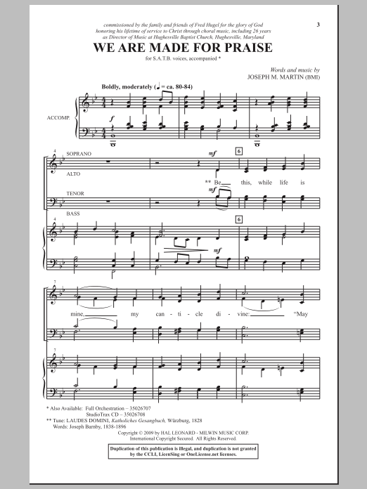 Download Joseph M. Martin We Are Made For Praise Sheet Music