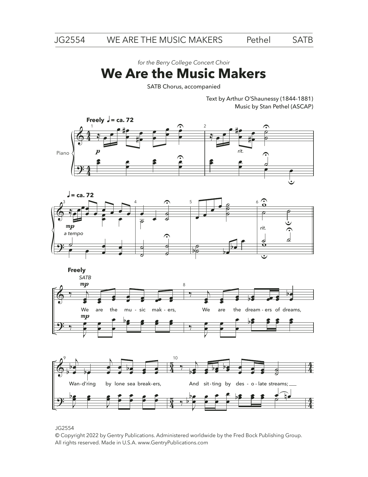 Download Stan Pethel We Are The Music Makers Sheet Music