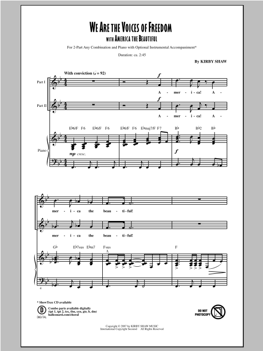 Download Kirby Shaw We Are The Voices of Freedom Sheet Music
