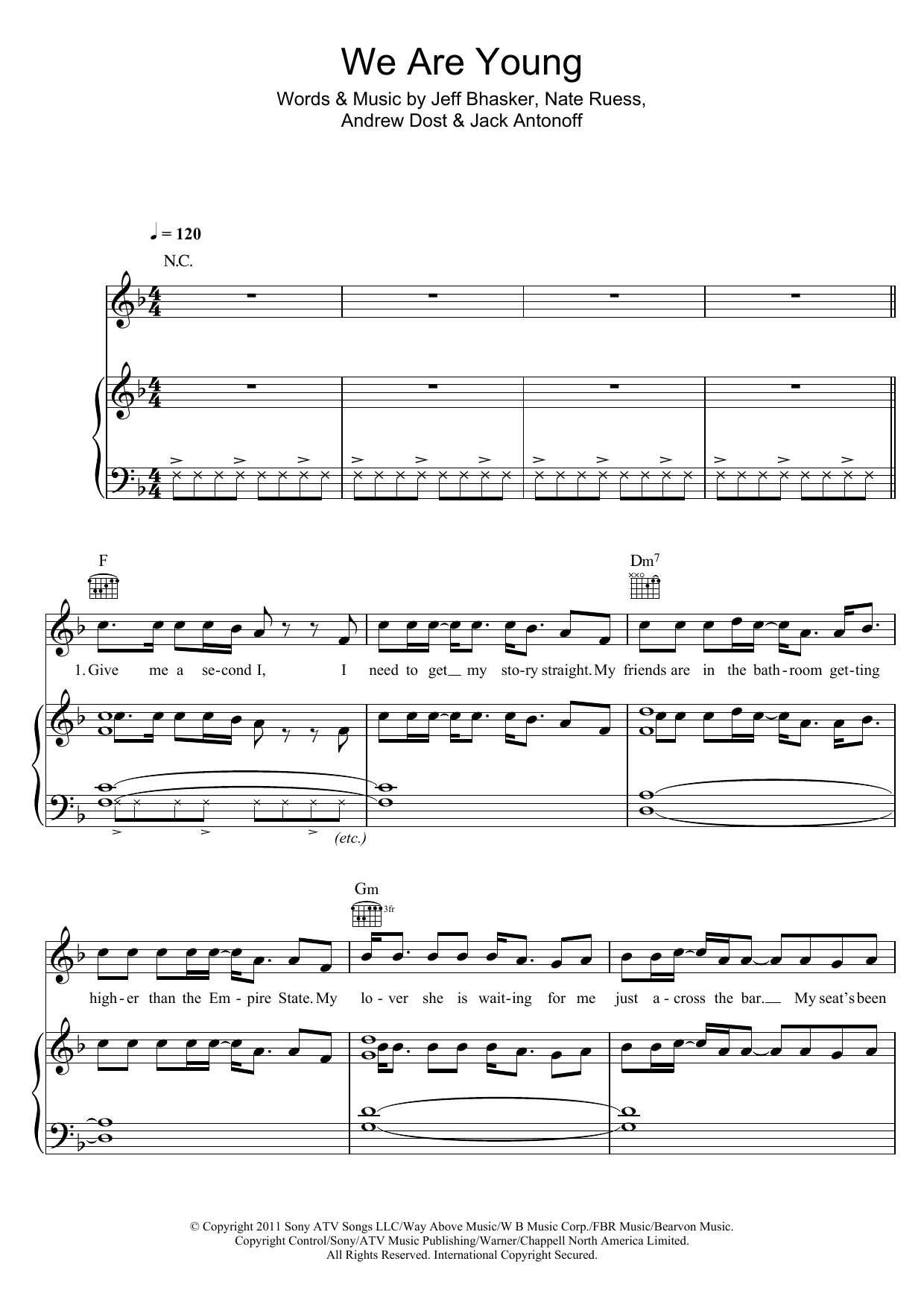 Download fun. We Are Young Sheet Music