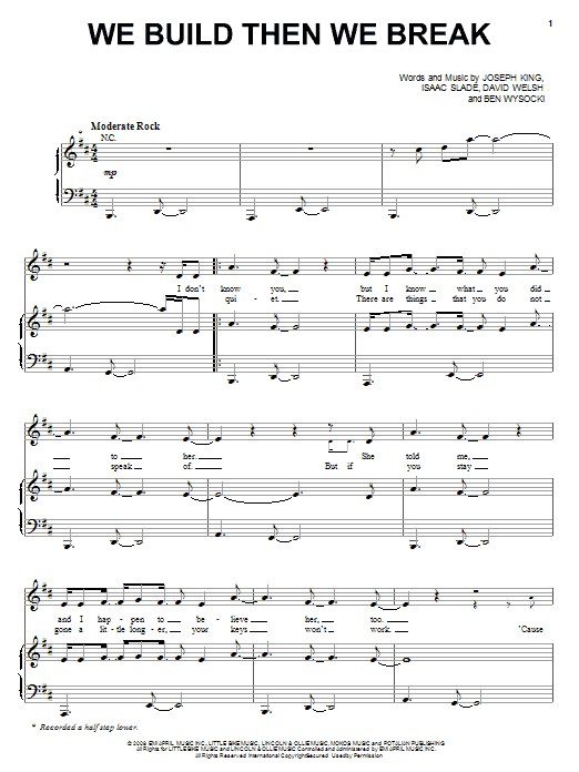 Download The Fray We Build Then We Break Sheet Music