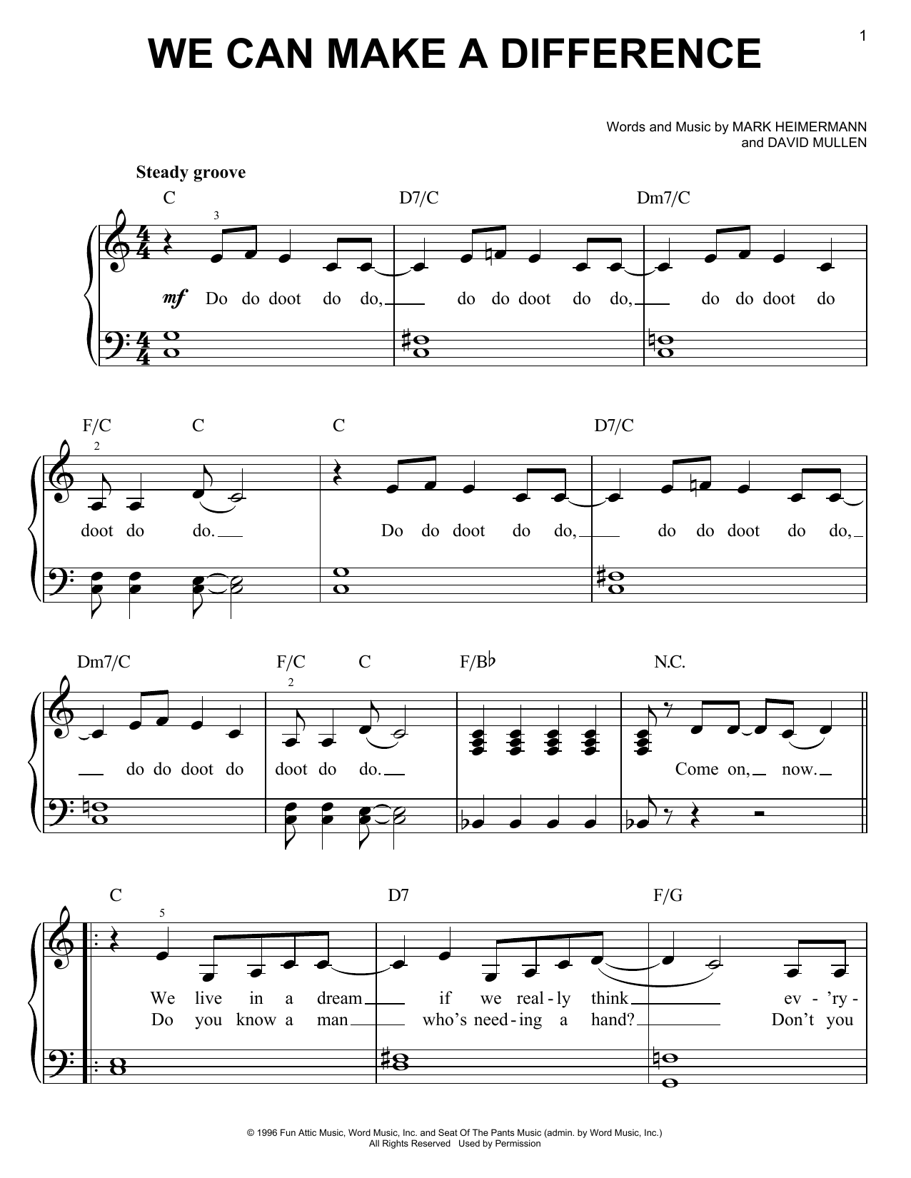 Download Jaci Velasquez We Can Make A Difference Sheet Music