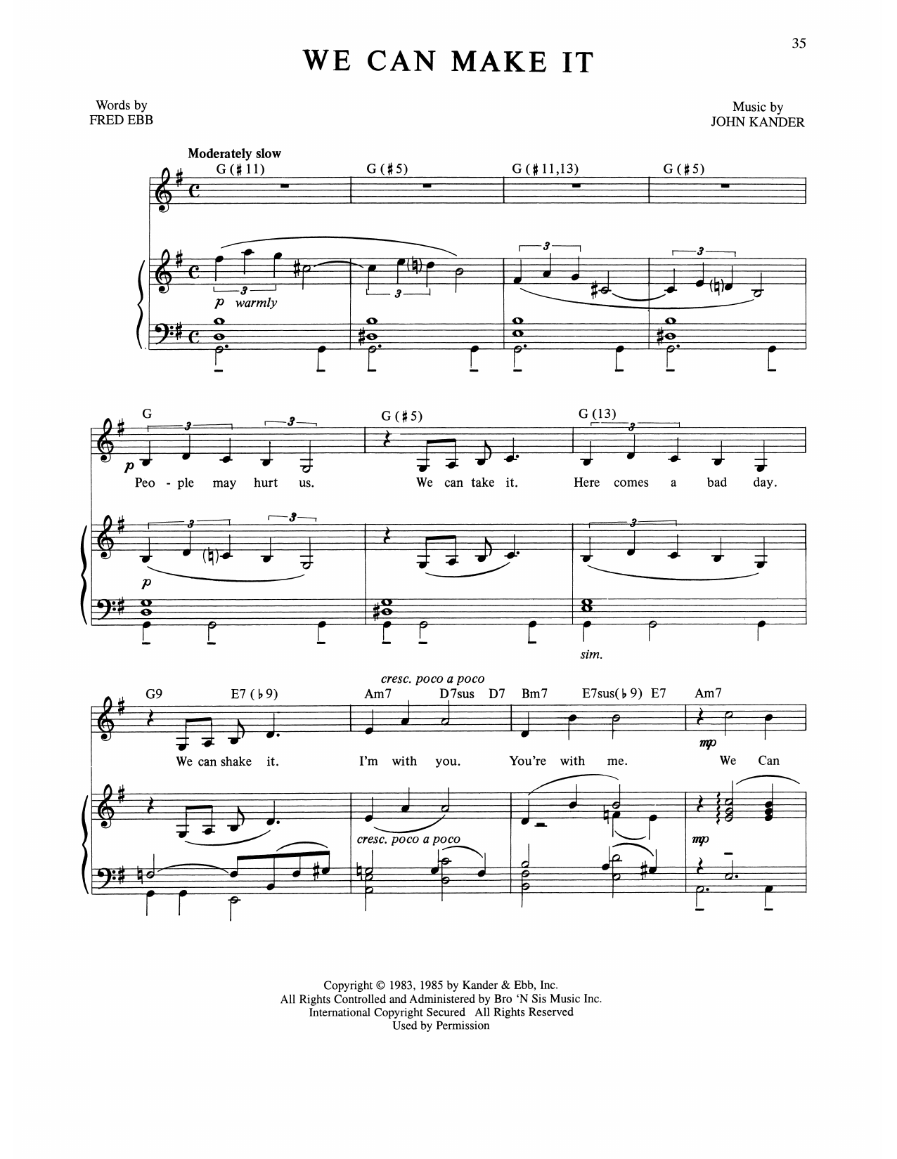 Download Kander & Ebb We Can Make It (from The Rink) Sheet Music