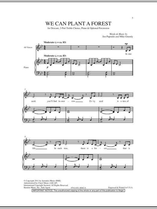 Download Jim Papoulis We Can Plant A Forest Sheet Music
