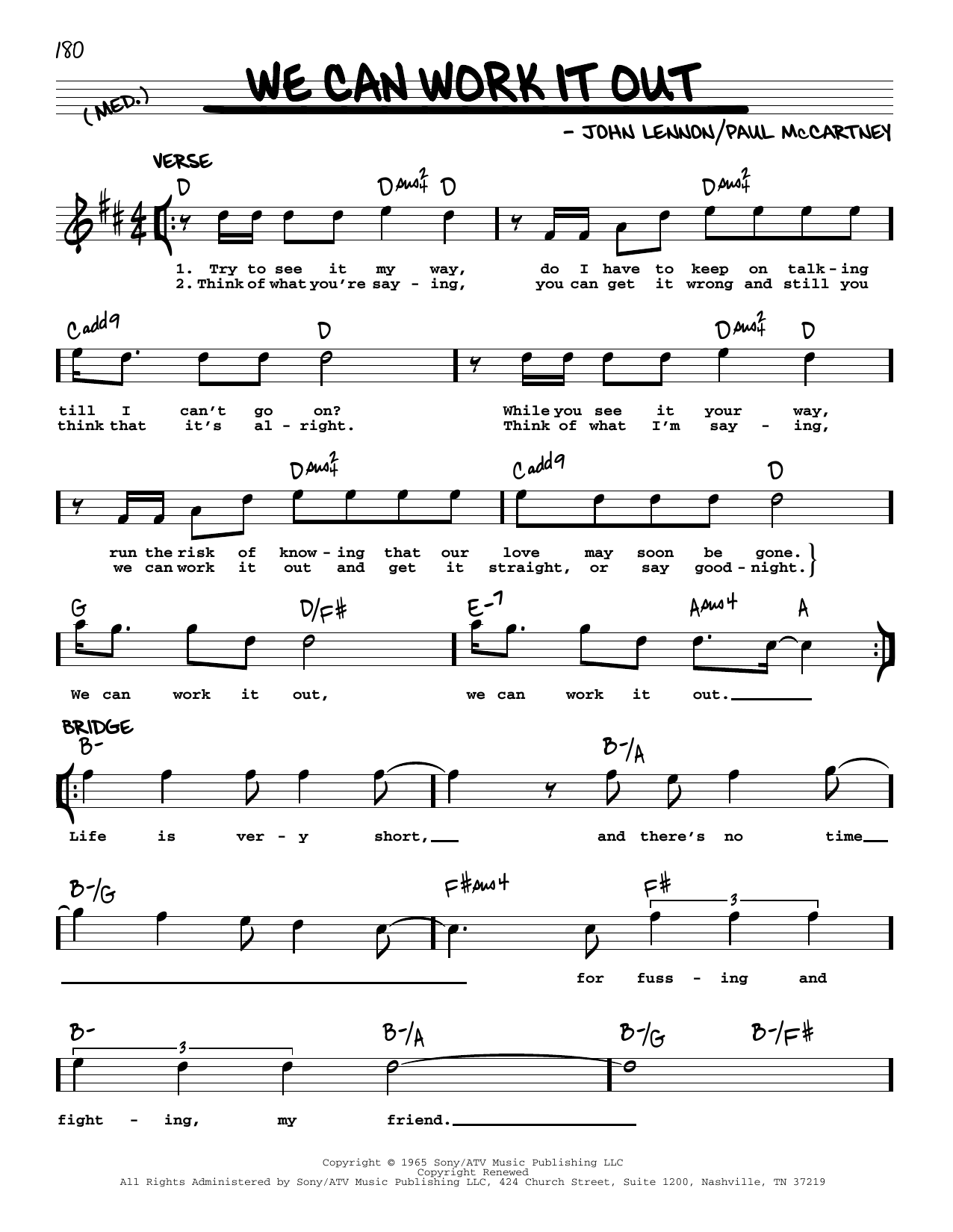 Download The Beatles We Can Work It Out [Jazz version] Sheet Music