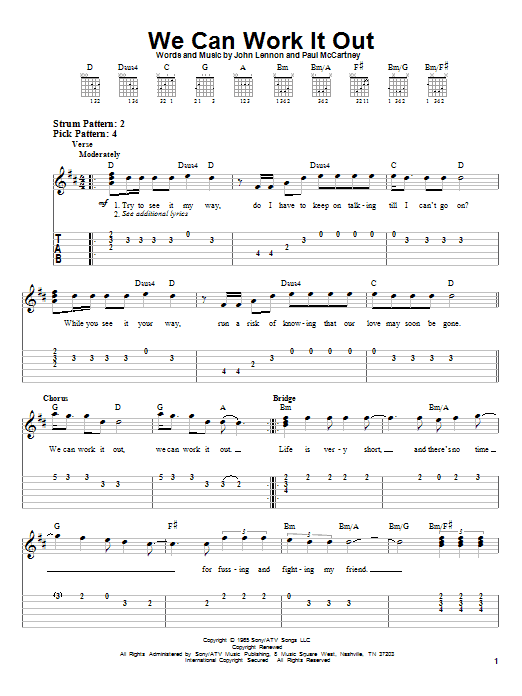 Download Paul McCartney We Can Work It Out Sheet Music