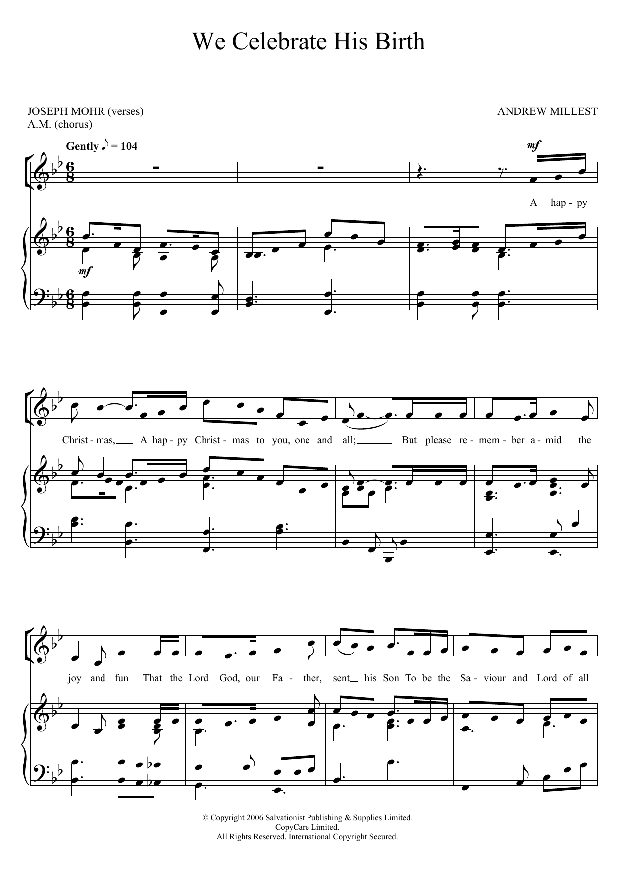 Download The Salvation Army We Celebrate His Birth Sheet Music