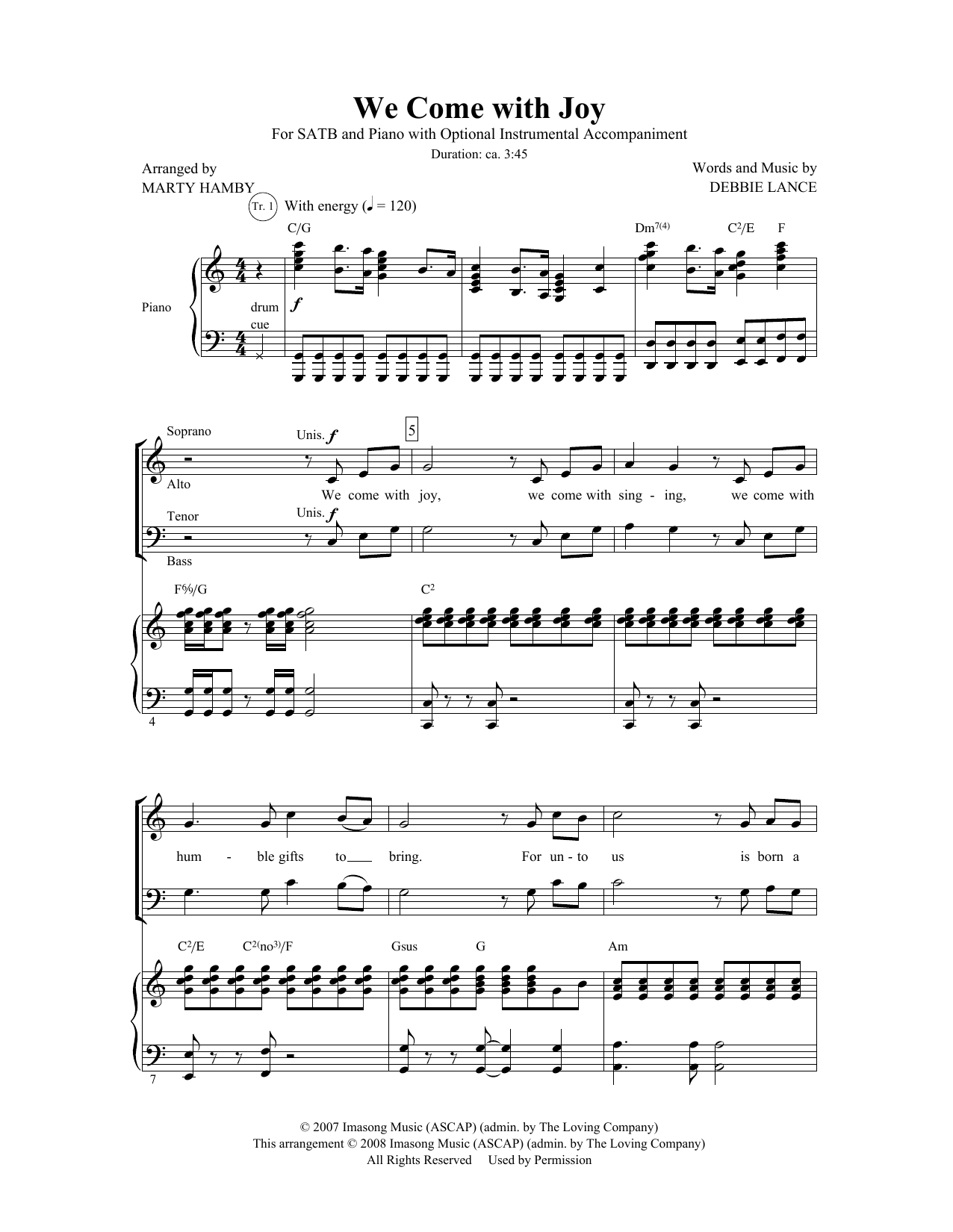 Download Debbie Lance We Come With Joy (arr. Marty Hamby) Sheet Music