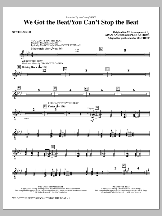 Download Mac Huff We Got The Beat / You Can't Stop The Be Sheet Music