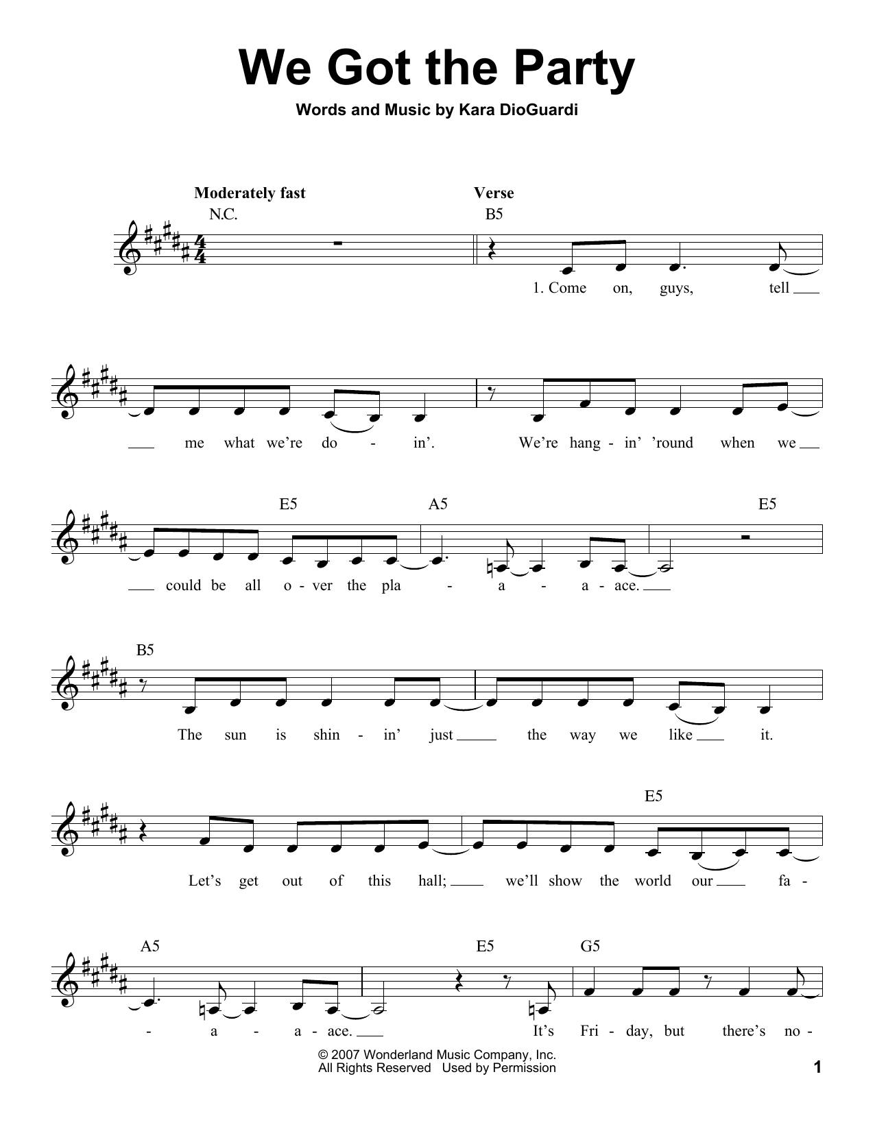 Download Hannah Montana We Got The Party Sheet Music