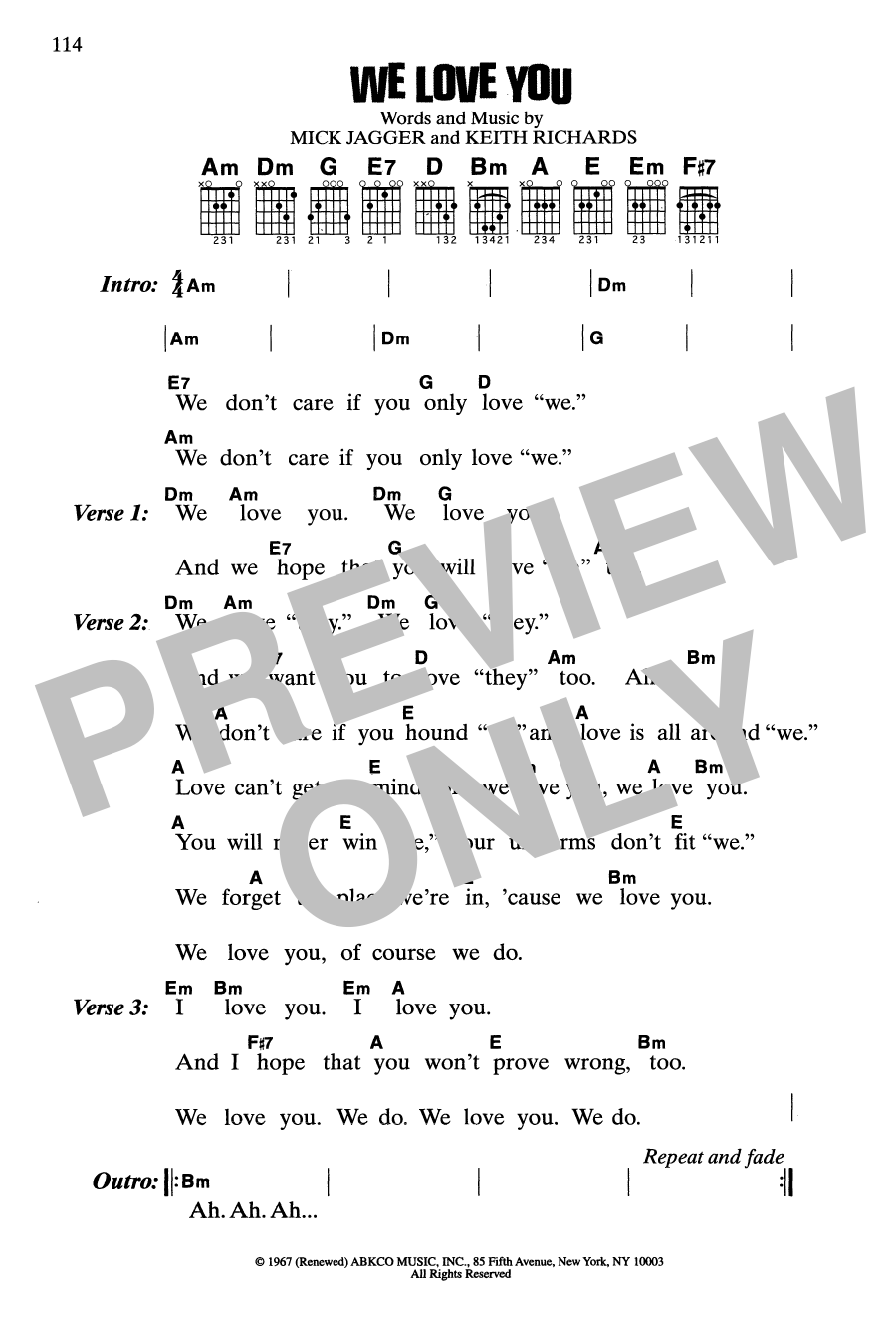 Download The Rolling Stones We Love You Sheet Music