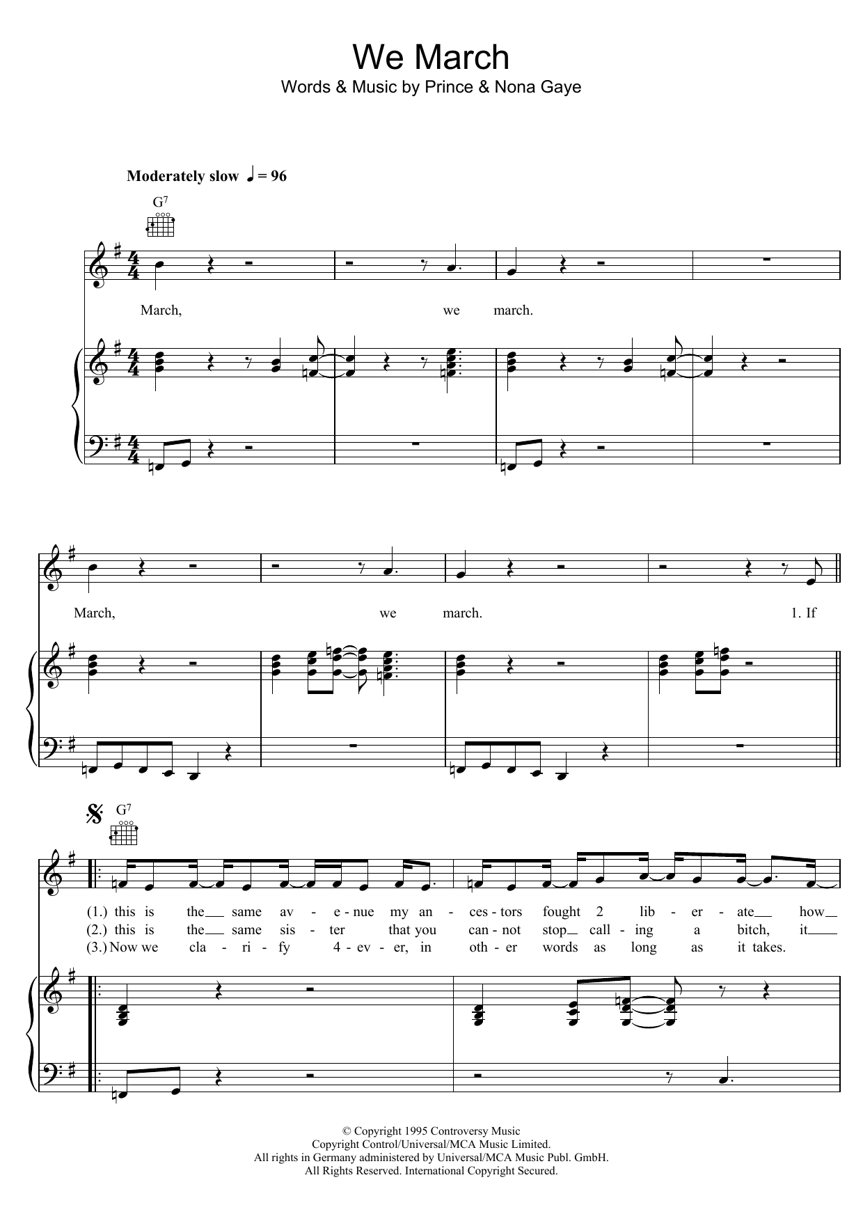 Download Prince We March Sheet Music
