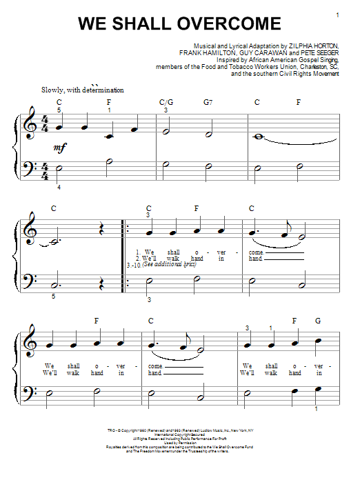 Download Pete Seeger We Shall Overcome Sheet Music