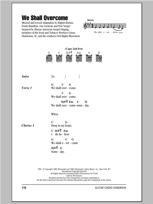 Download Peter, Paul & Mary We Shall Overcome Sheet Music