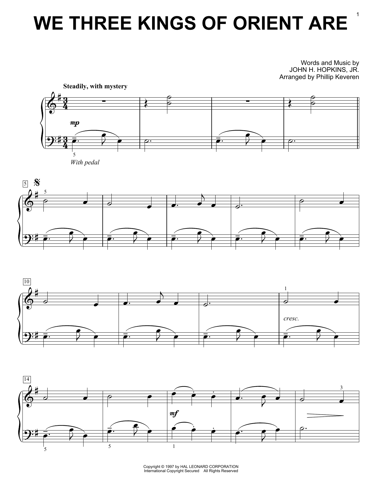 Download John H. Hopkins, Jr. We Three Kings Of Orient Are (arr. Phil Sheet Music