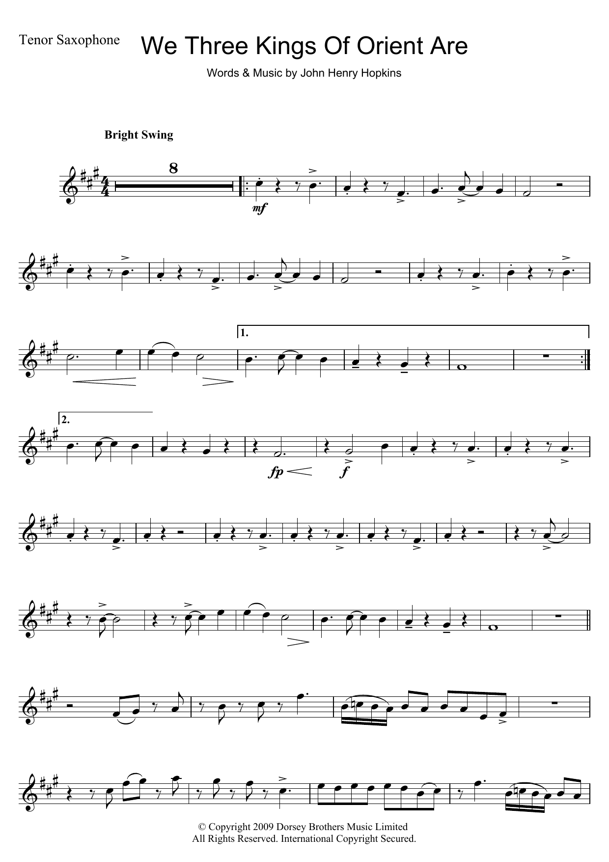 Download Christmas Carol We Three Kings Of Orient Are Sheet Music