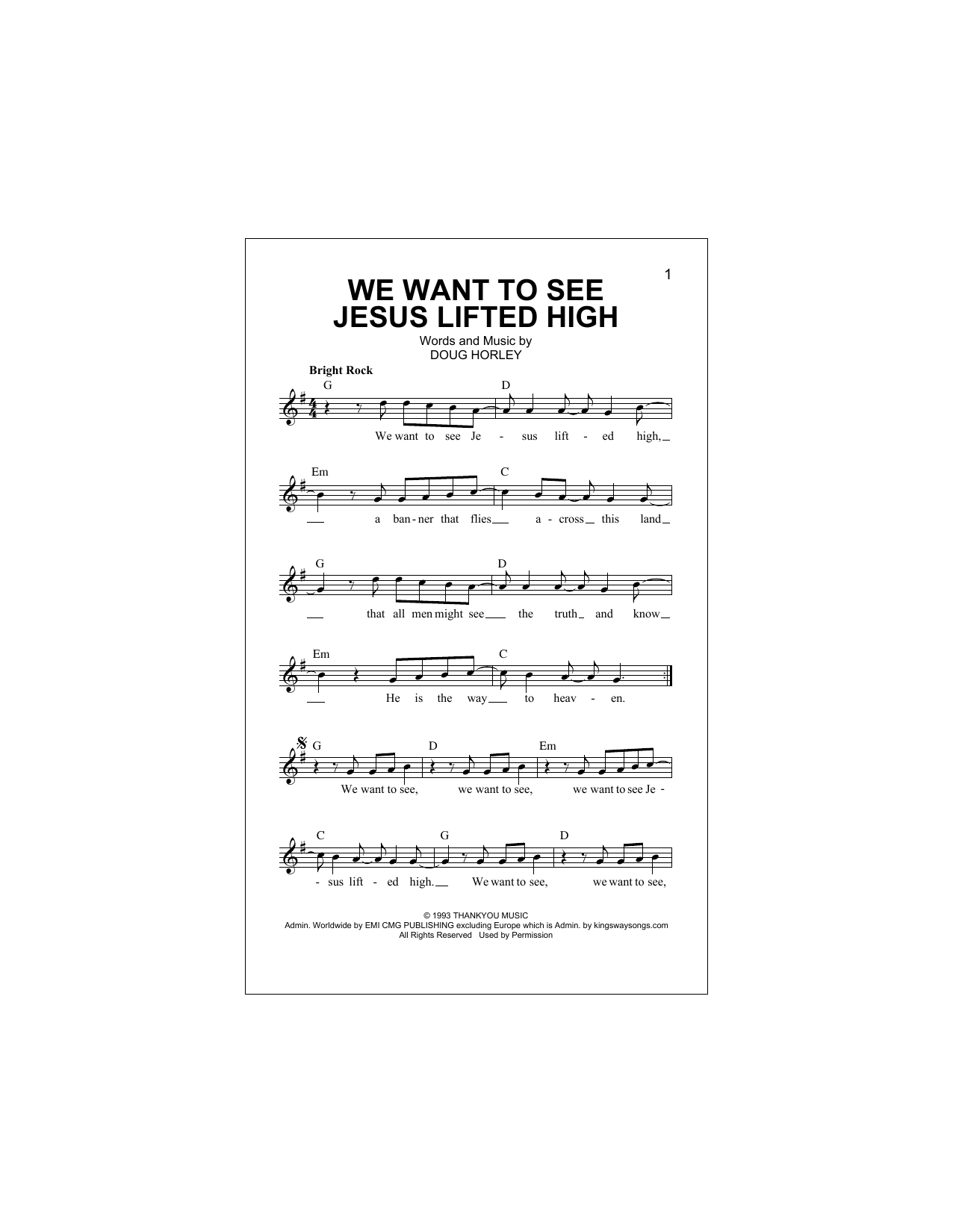 Download Noel Richards We Want To See Jesus Lifted High Sheet Music