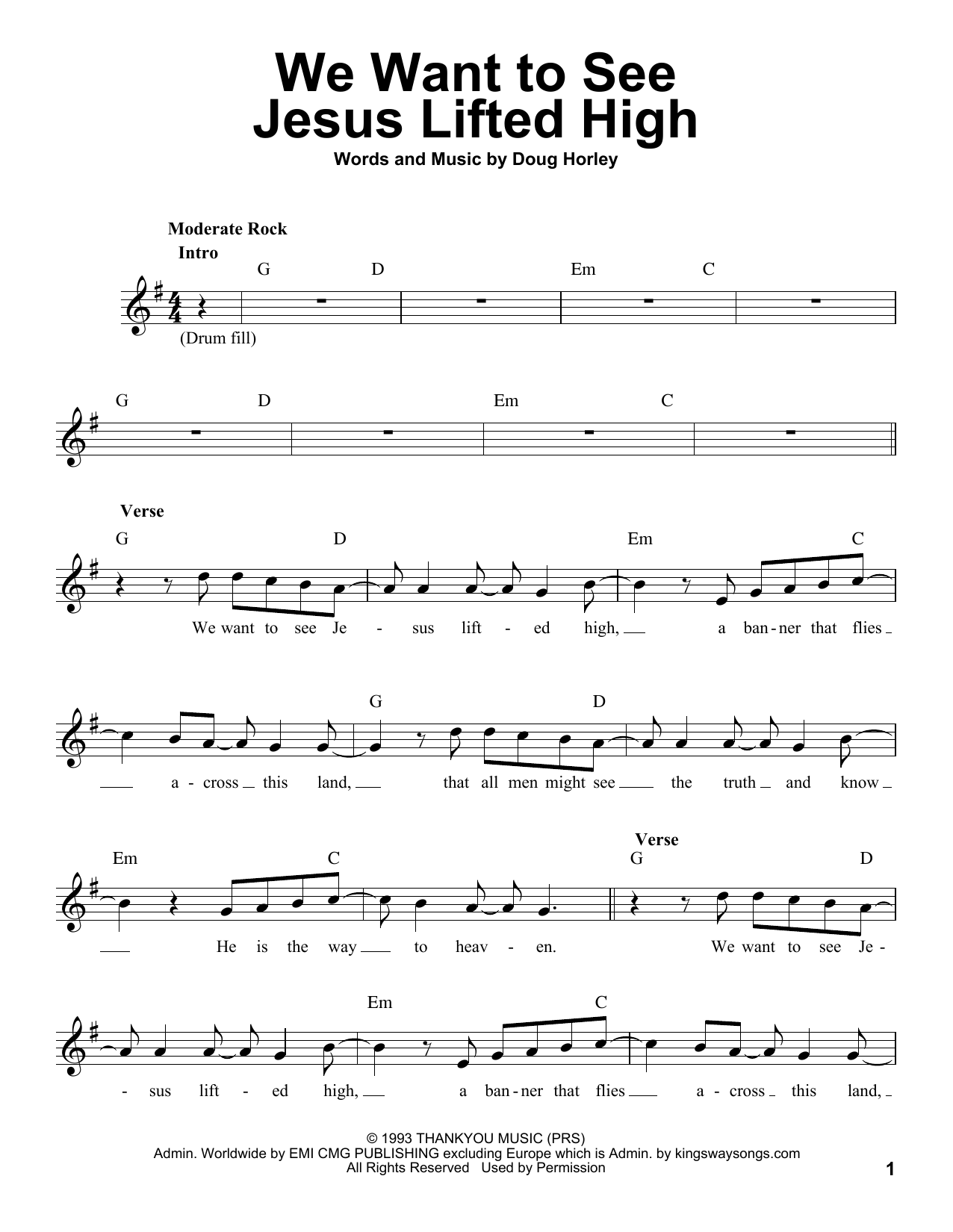 Download Noel Richards We Want To See Jesus Lifted High Sheet Music