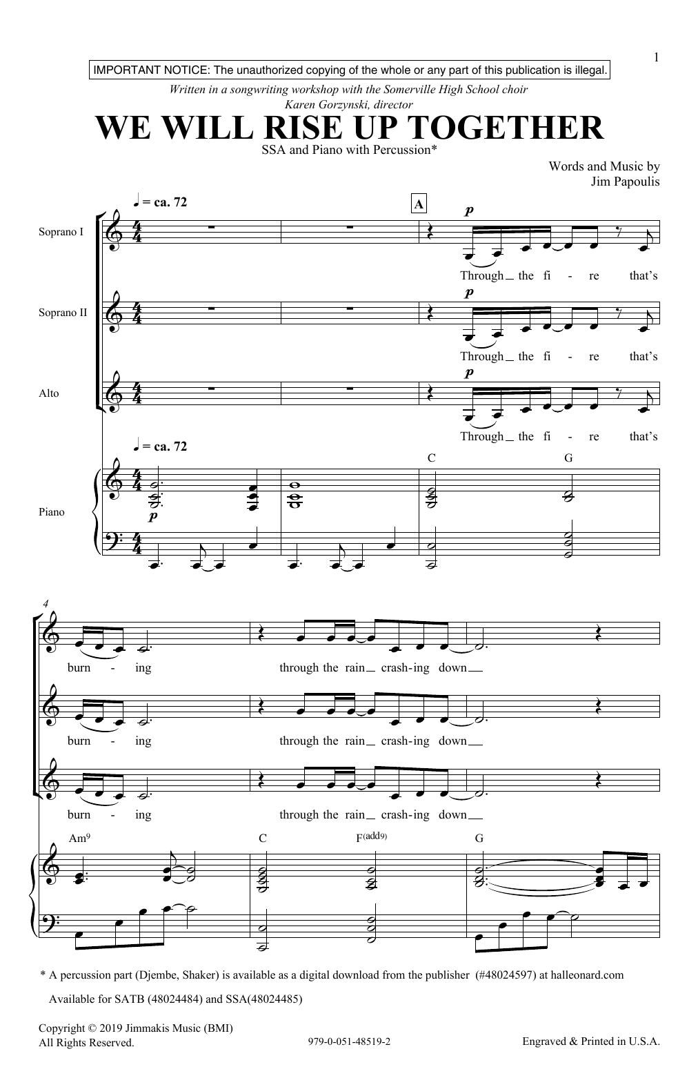 Download Jim Papoulis We Will Rise Up Together Sheet Music