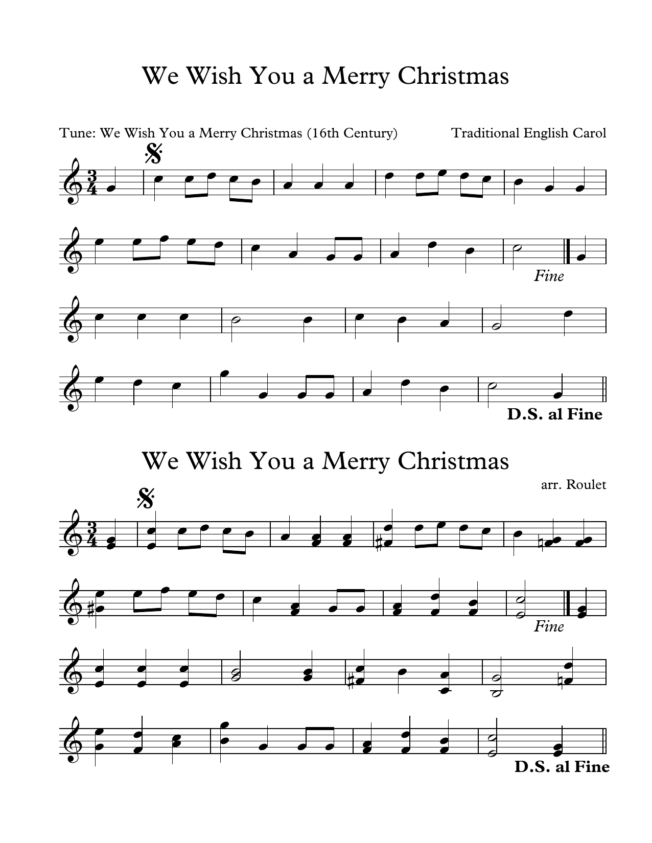 Download Traditional English Carol We Wish You A Merry Christmas (arr. Pat Sheet Music