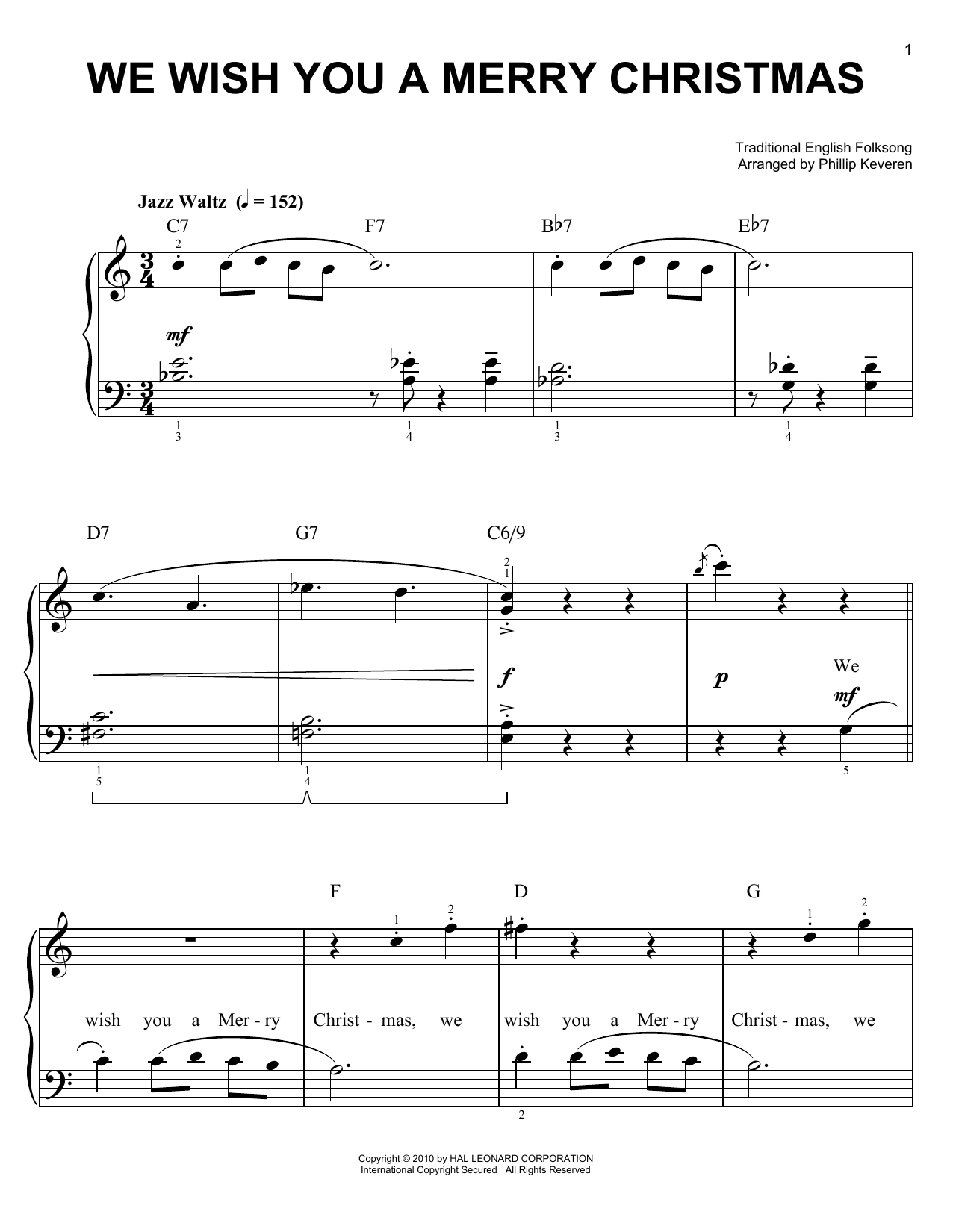 Download Traditional English Folksong We Wish You A Merry Christmas [Jazz ver Sheet Music