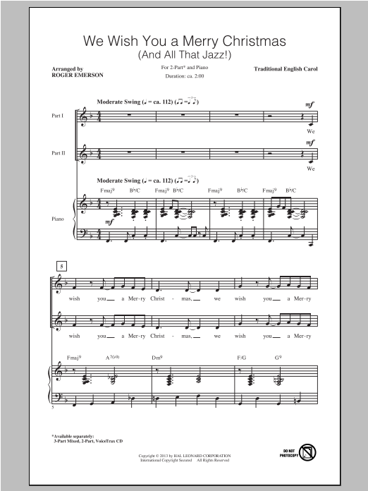 Download Traditional Carol We Wish You A Merry Christmas (arr. Rog Sheet Music