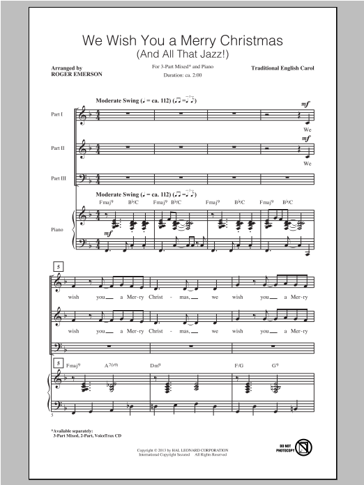 Download Traditional Carol We Wish You A Merry Christmas (arr. Rog Sheet Music