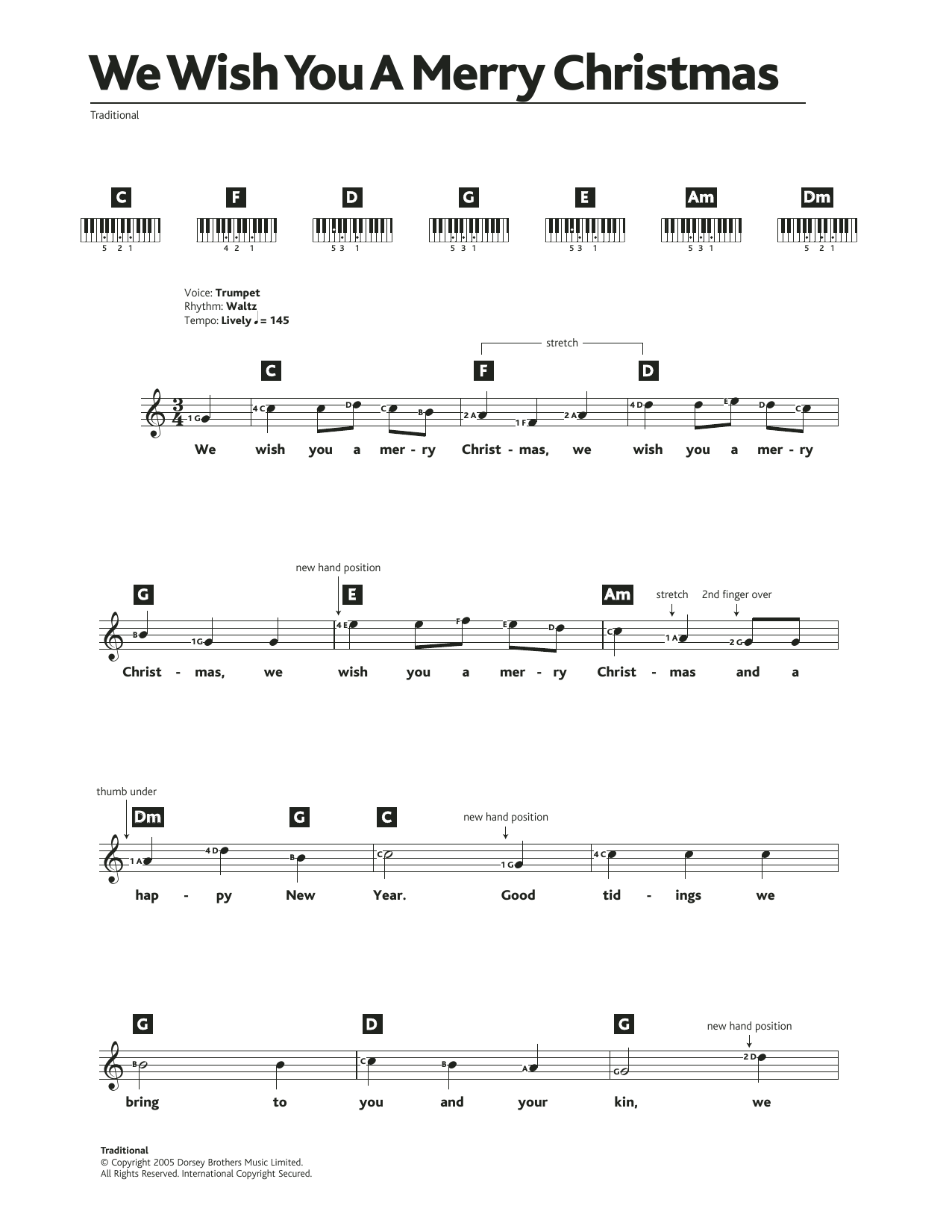 Download Traditional Carol We Wish You A Merry Christmas Sheet Music