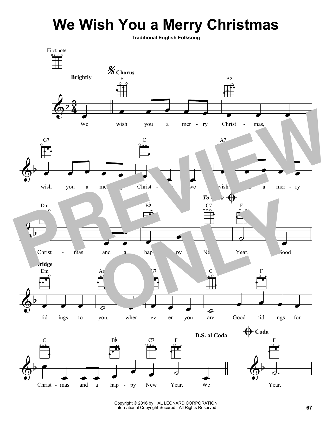 Download Traditional English Folksong We Wish You A Merry Christmas Sheet Music