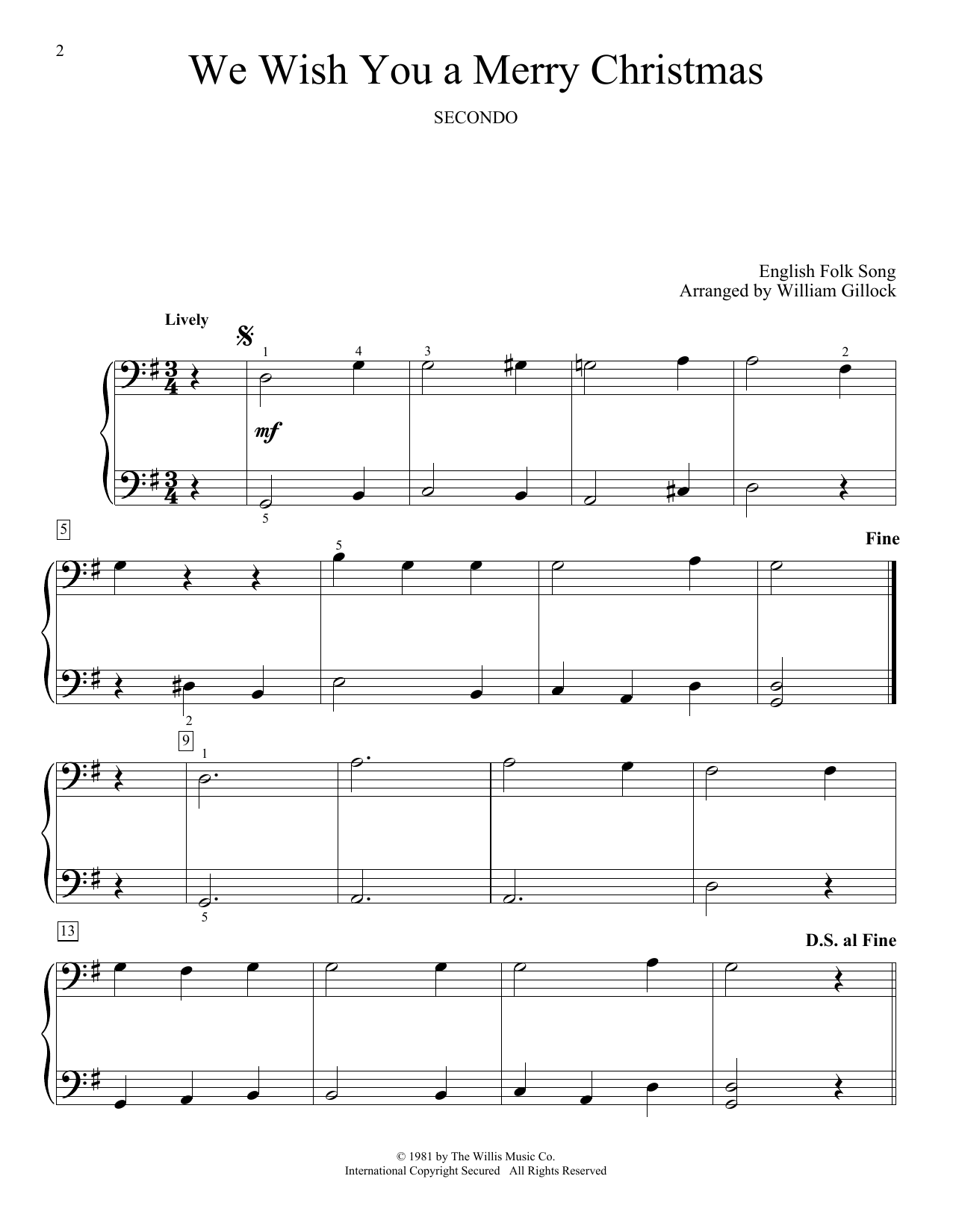 Download William Gillock We Wish You A Merry Christmas Sheet Music