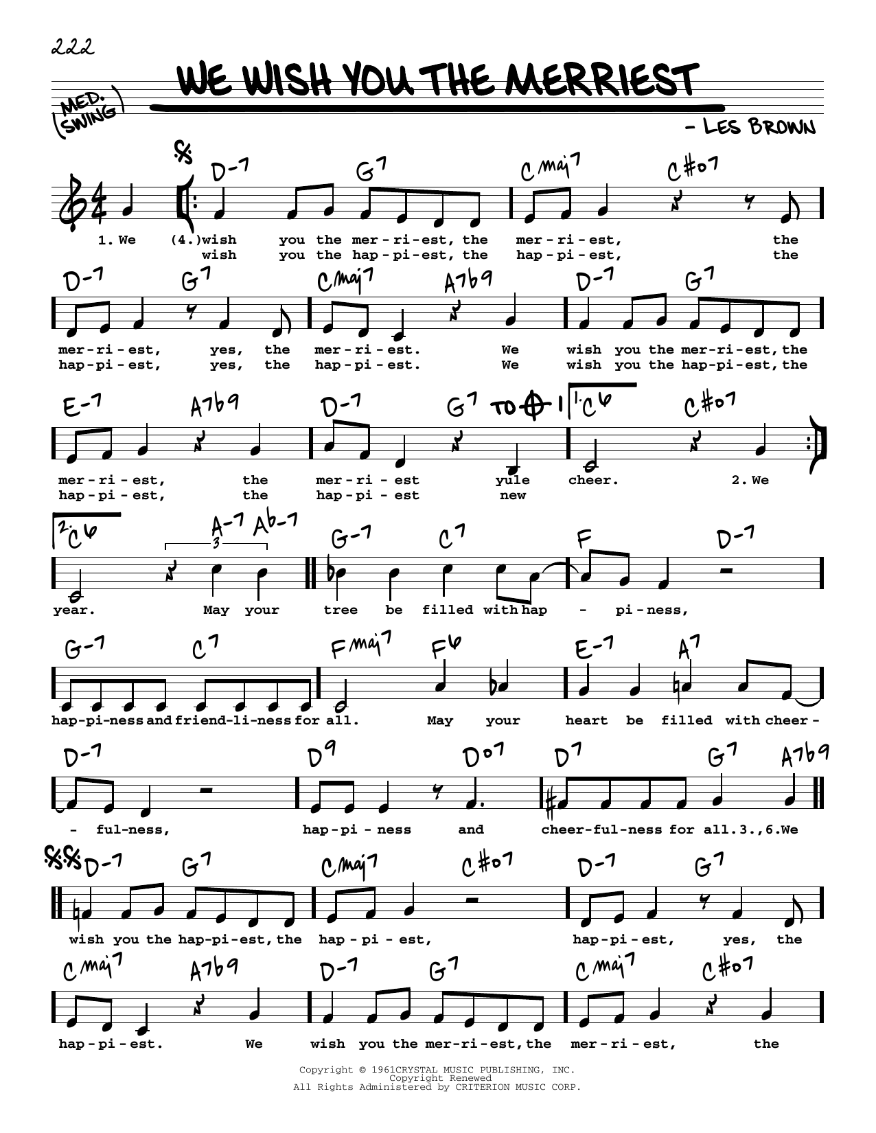 Download Les Brown We Wish You The Merriest Sheet Music