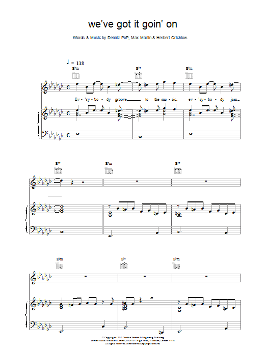 Backstreet Boys We've Got It Goin' On sheet music notes printable PDF score