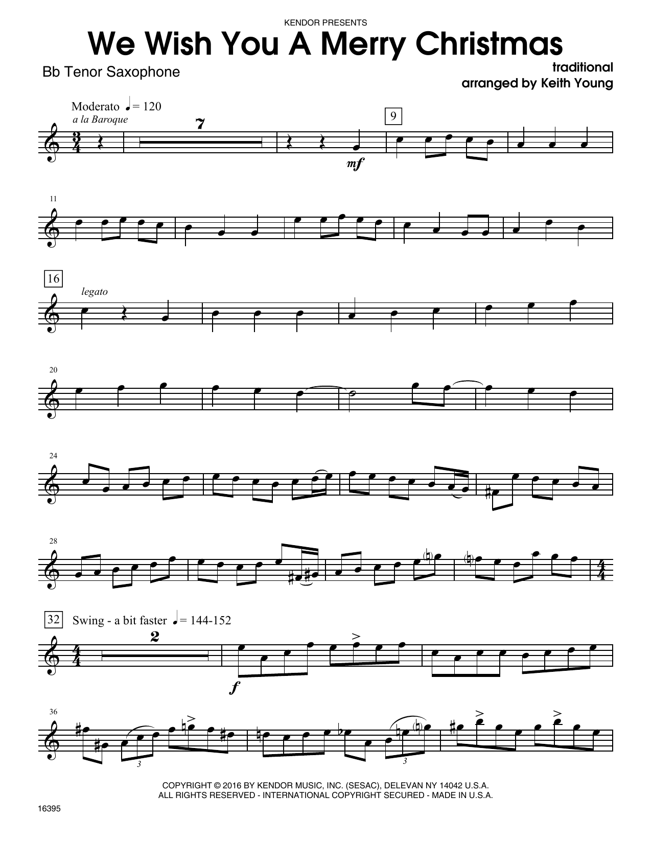 Download Keith Young We Wish You A Merry Christmas - Bb Teno Sheet Music