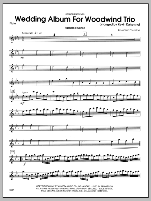 Download Kaisershot Wedding Album For Woodwind Trio - Flute Sheet Music