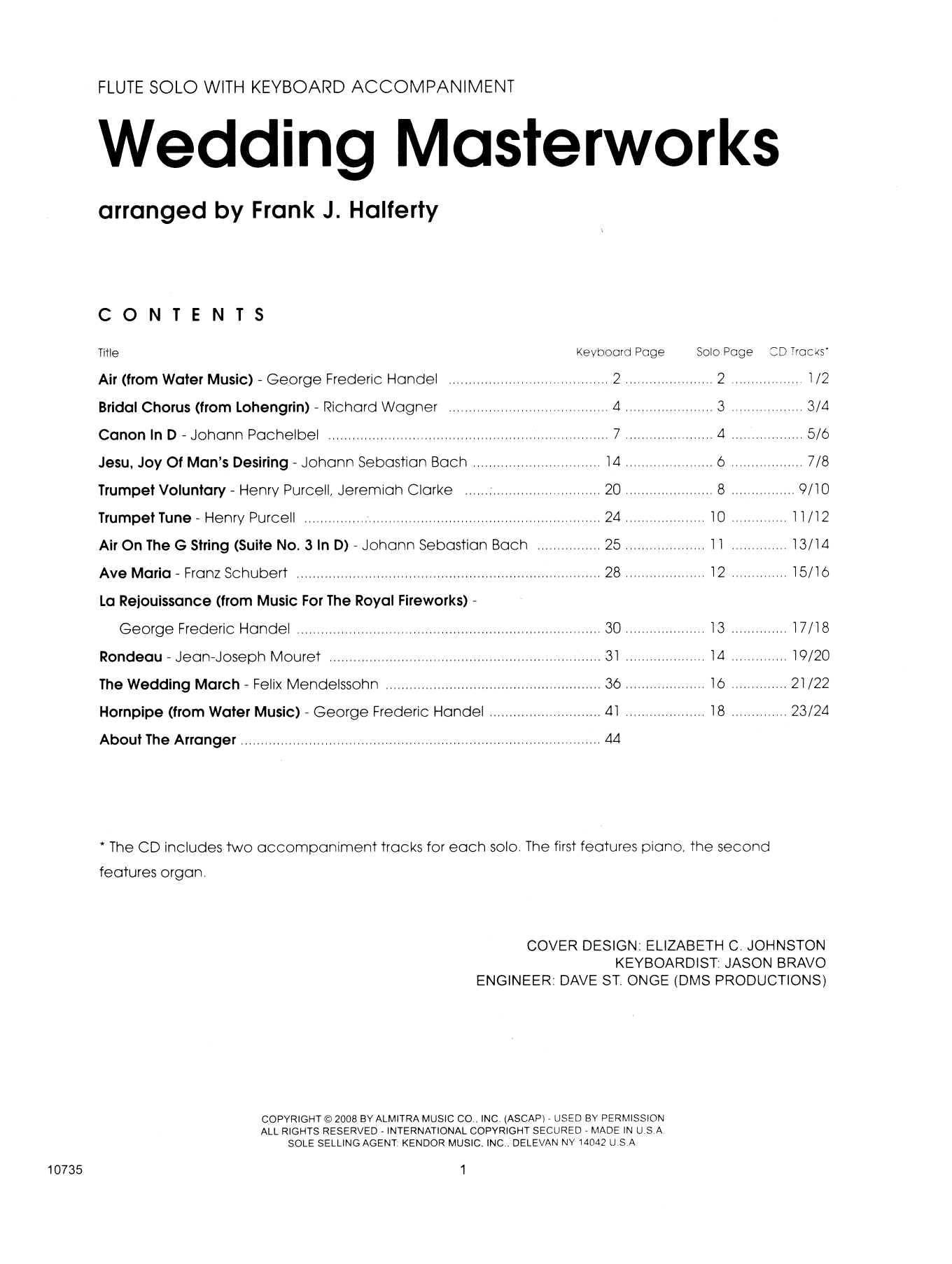 Download Frank J. Halferty Wedding Masterworks - Flute - Flute Sheet Music
