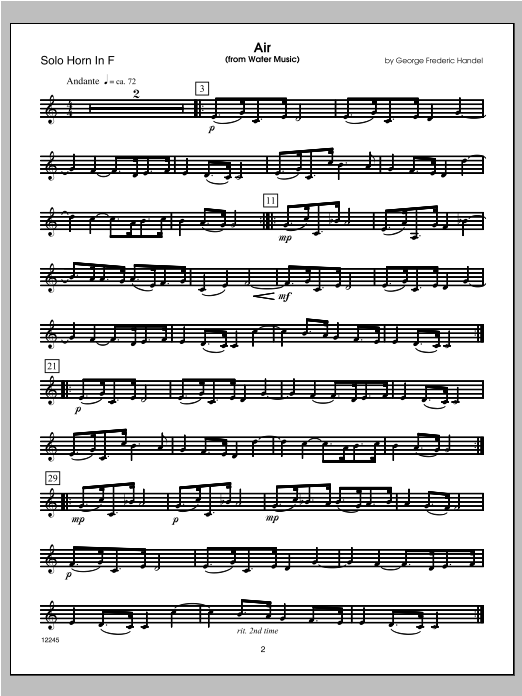 Download Halferty Wedding Masterworks - Horn In F - Horn Sheet Music