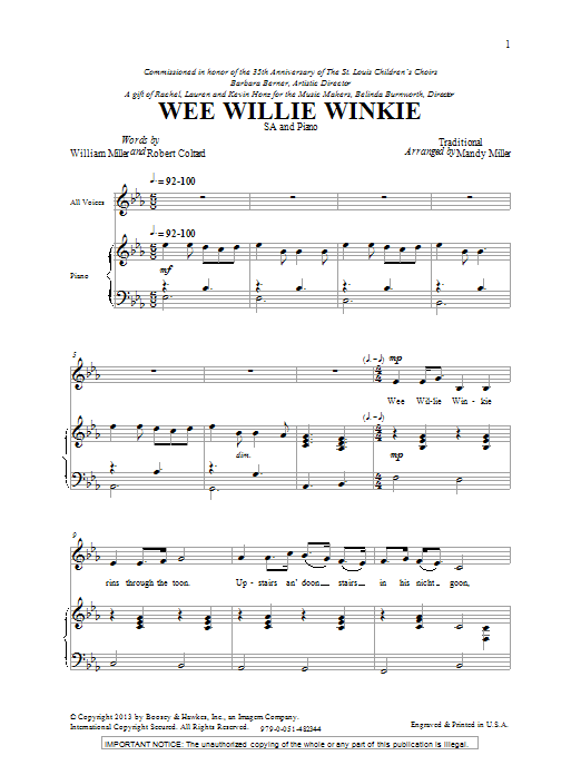 Download Mandy Miller Wee Willie Winkie Sheet Music
