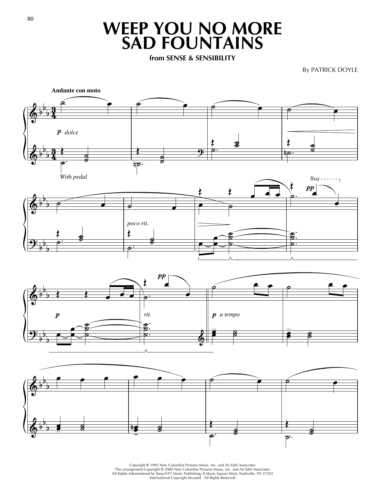 Download Patrick Doyle Weep You No More Sad Fountains (from Se Sheet Music