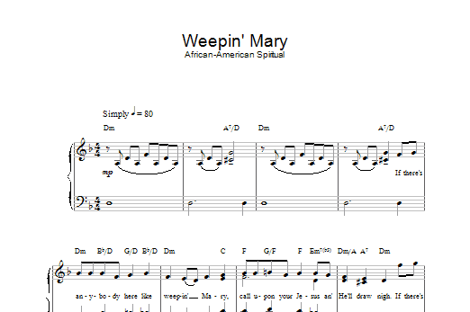 Download African-American Spiritual Weepin' Mary Sheet Music