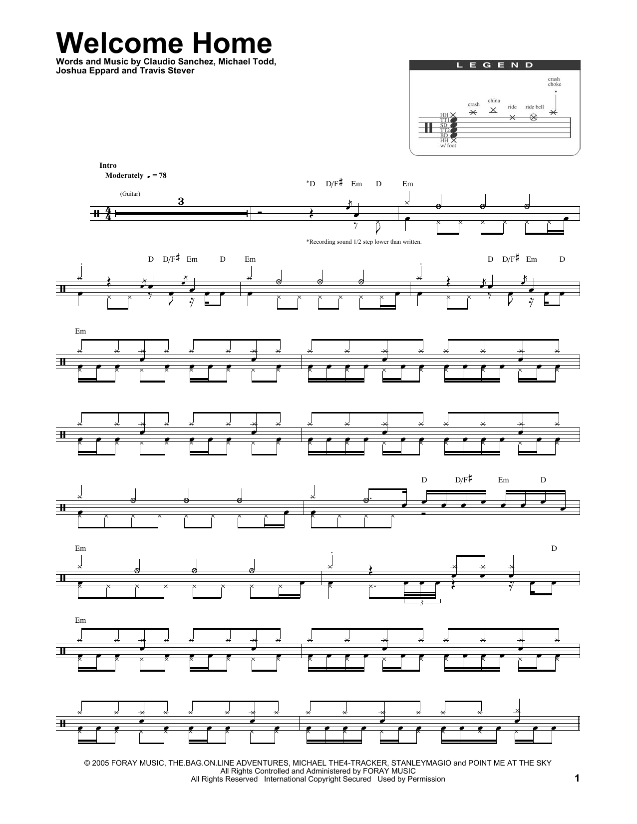 Download Coheed And Cambria Welcome Home Sheet Music