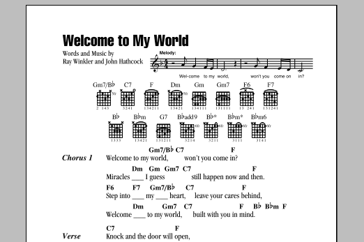 Download Jim Reeves Welcome To My World Sheet Music