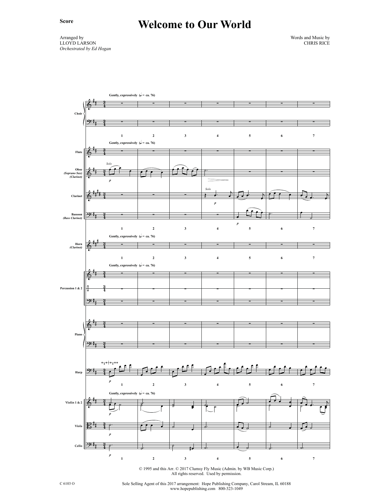 Download Ed Hogan Welcome to Our World - Full Score Sheet Music