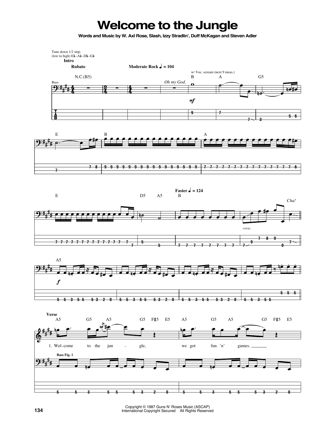 Download Guns N' Roses Welcome To The Jungle Sheet Music