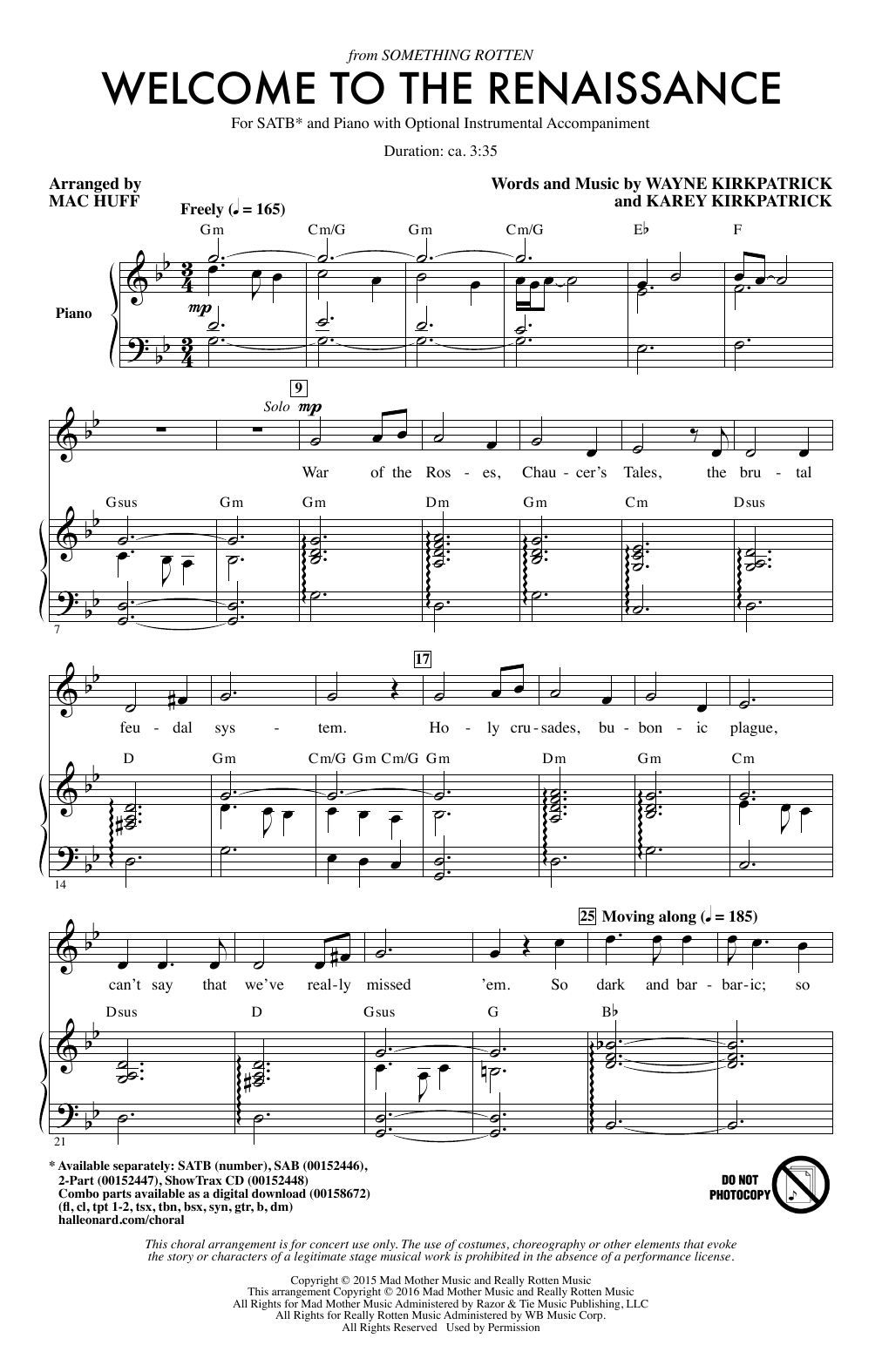 Download Mac Huff Welcome To The Renaissance Sheet Music