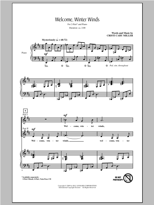 Download Cristi Cary Miller Welcome Winter Winds Sheet Music