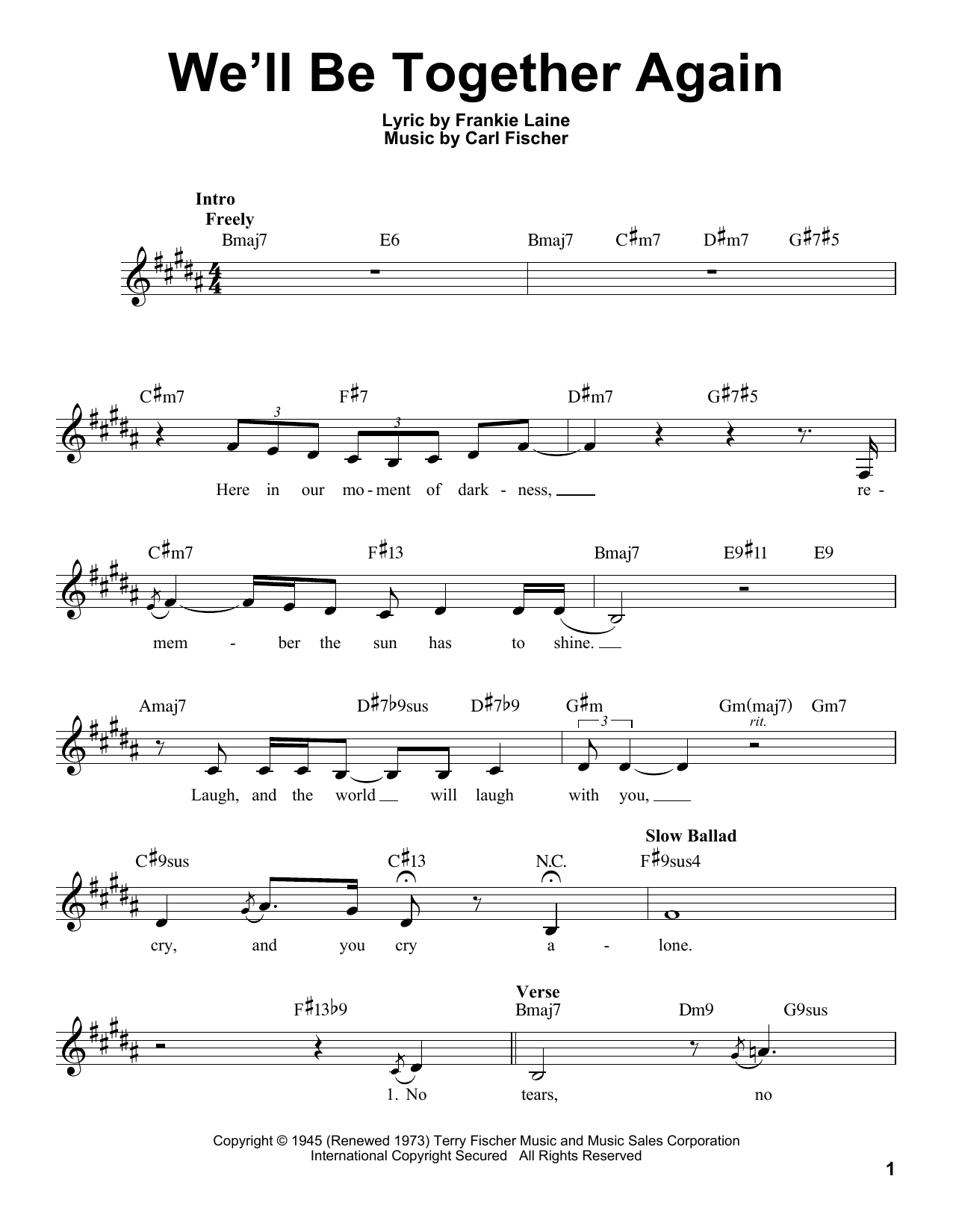 Download Carl Fischer We'll Be Together Again Sheet Music