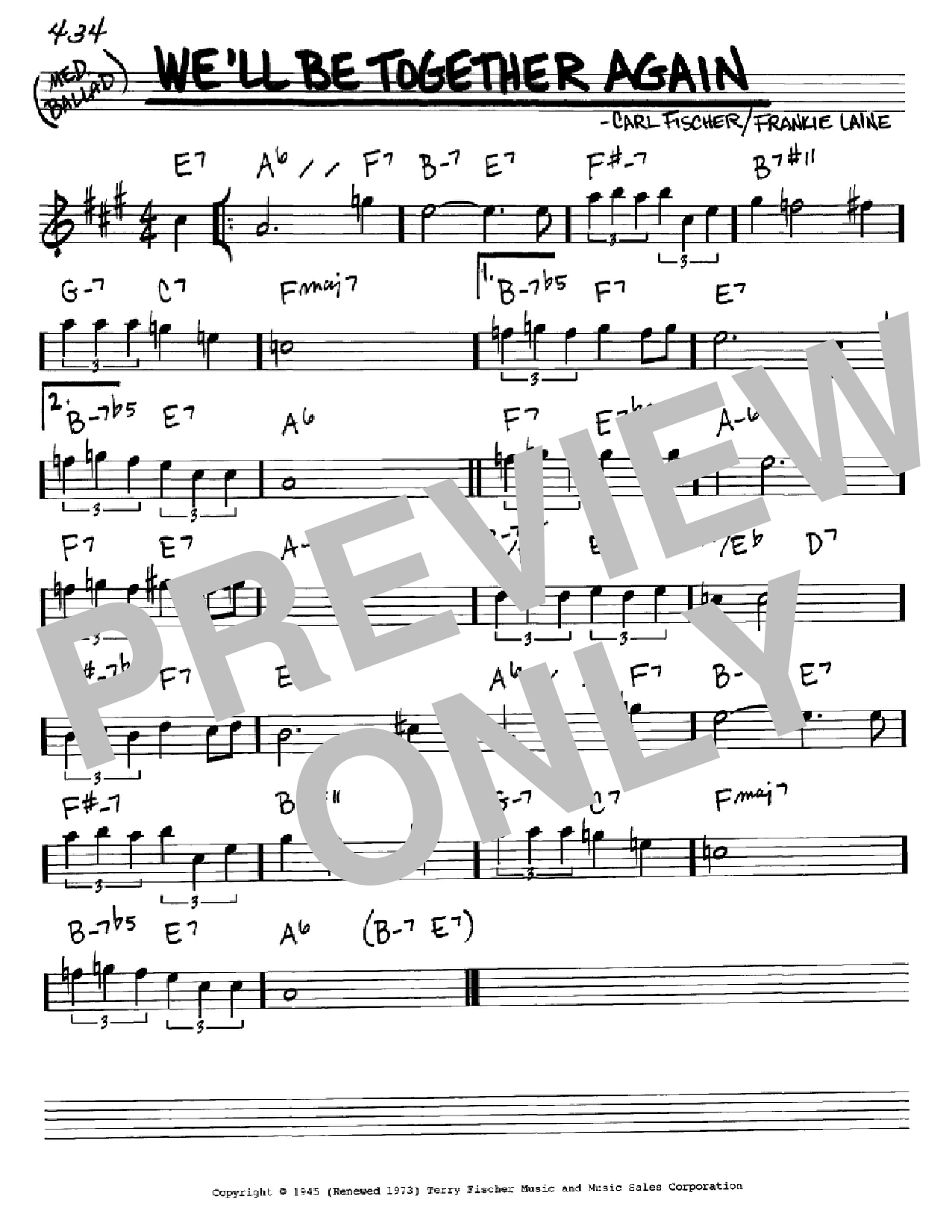 Download Frankie Laine We'll Be Together Again Sheet Music