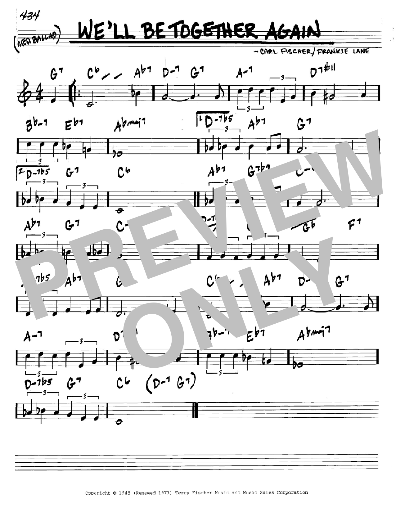 Download Frankie Laine We'll Be Together Again Sheet Music