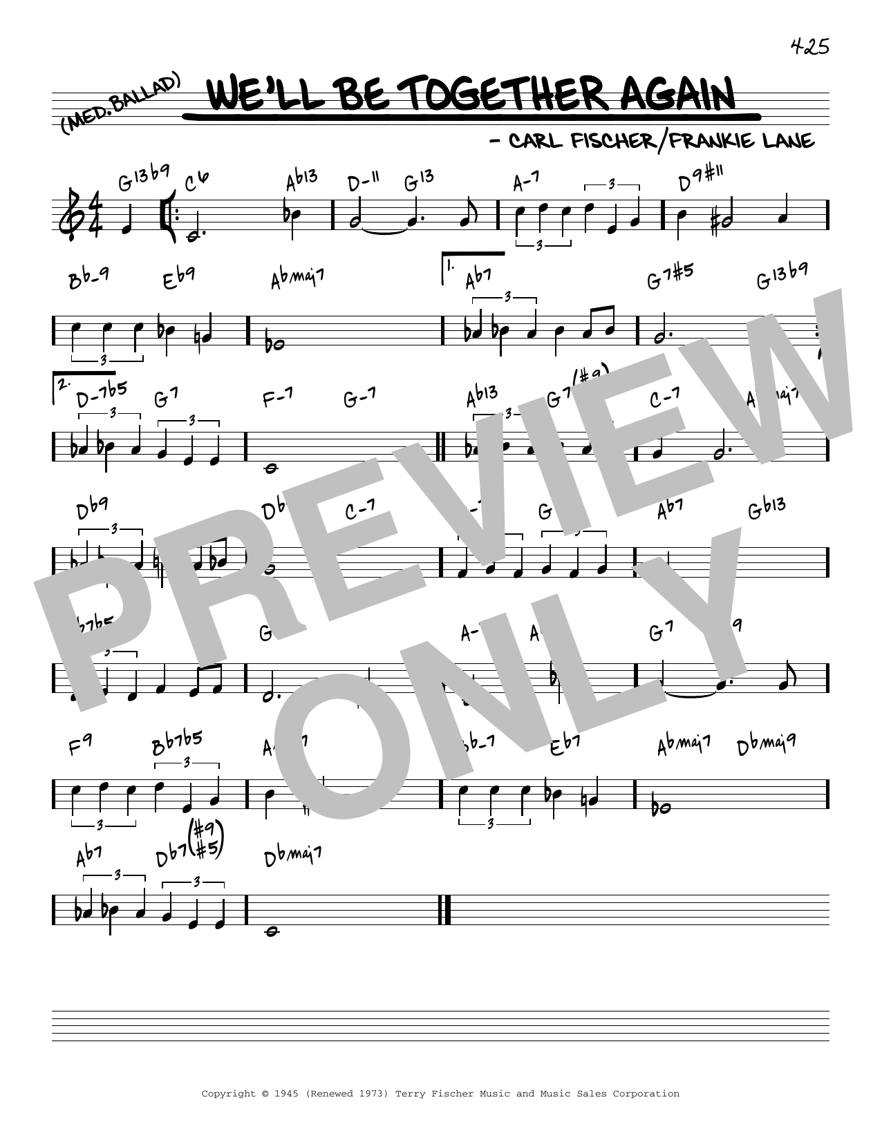 Download Frankie Laine We'll Be Together Again [Reharmonized v Sheet Music
