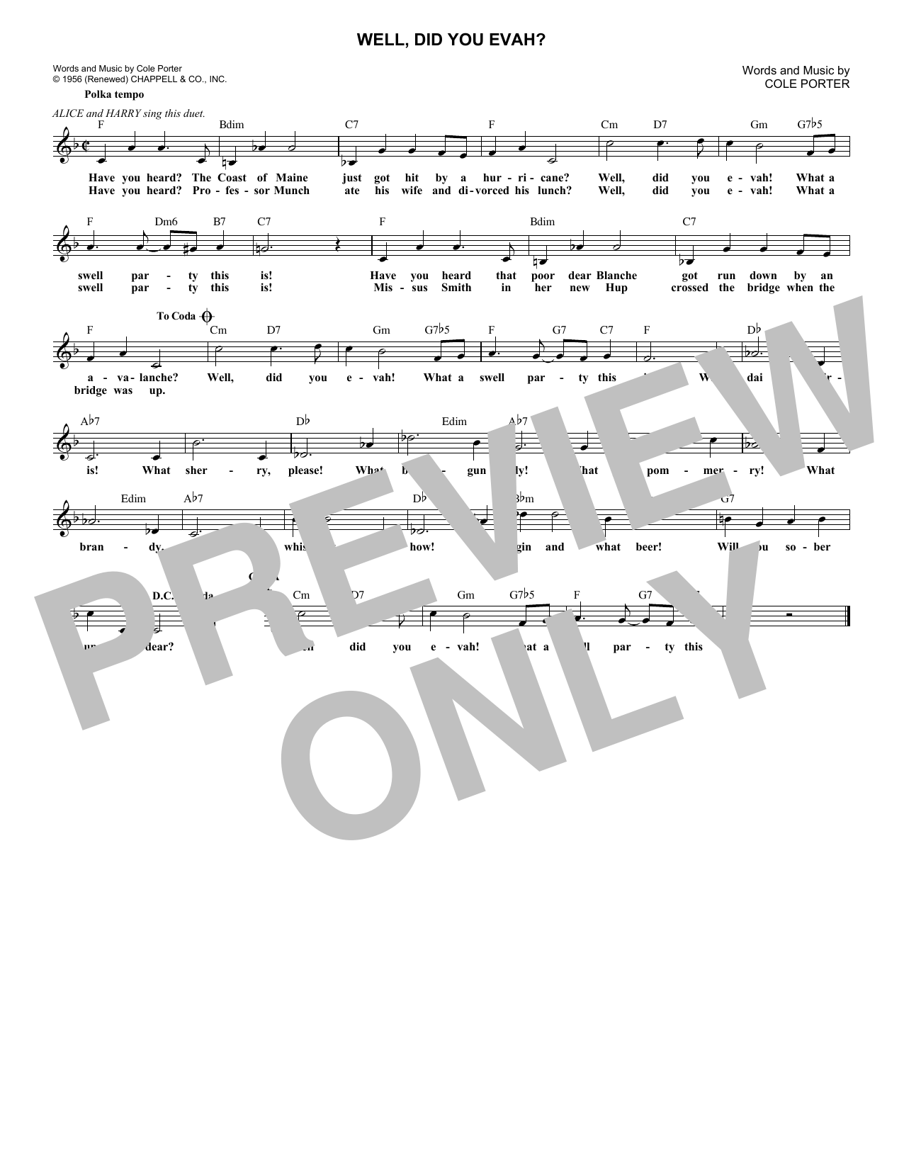 Download Cole Porter Well, Did You Evah? Sheet Music